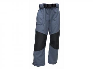 Dětské softshellové kalhoty Fantom s cordurou a s fleecem šedé 146 /10-11 let/