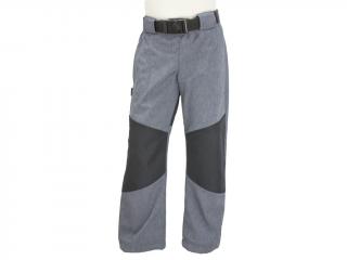 Dětské softshellové kalhoty Fantom s cordurou a s fleecem šedý melír 110 /5 let/