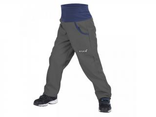 Dětské softshellové kalhoty Unuo Basic bez zateplení antracitové 116-122/XS/5-6 let