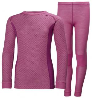 Dětské termoprádlo Helly Hansen JR Lifa Merino set dragon fruit 128 /8 let/