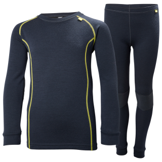 Dětské termoprádlo Helly Hansen JR Lifa Merino set - navy 128 /8 let/