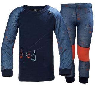 Dětské termoprádlo Helly Hansen K Lifa Merino Set - evening blue 104 /4 roky/