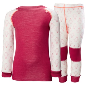 Dětské termoprádlo Helly Hansen K Lifa Merino Set Persian Red 104 /4 roky/