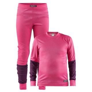 Dětské termoprádlo Set CRAFT Baselayer JR - růžové 146-152