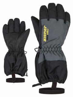 Dětské zimní rukavice Ziener LEVIO AS® MINIS 12 - celorozepínací prstové 4,5/7 let/122 cm
