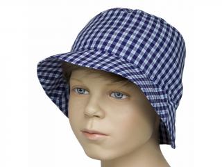 Dětský klobouk Fantom  modrý s tyrkysovou kostkou 46 cm