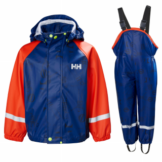 Dětský komplet do deště Helly Hansen K Bergen AOP PU rainset catalina blue 104-110/XXS/3-4 roky