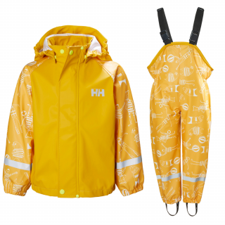 Dětský komplet do deště Helly Hansen K Bergen AOP PU rainset essential yellow 104-110/XXS/3-4 roky