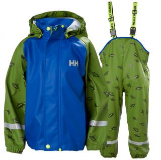 Dětský komplet do deště Helly Hansen K Bergen AOP PU rainset forest green 122 /7 let/