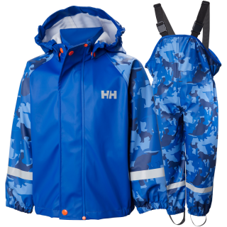 Dětský komplet do deště Helly Hansen K Bergen AOP PU rainset - olympian blue 104 /4 roky/