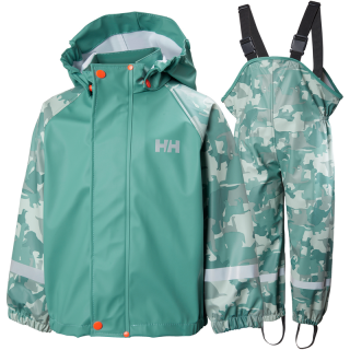 Dětský komplet do deště Helly Hansen K Bergen AOP PU rainset - pool blue 110 /5 let/