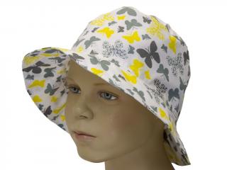 Dětský letní klobouk Fantom s motýlky 46 cm