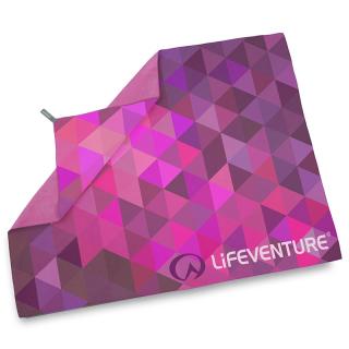 Rychleschnoucí ručník LifeVenture SoftFibre Printed Trek Towel triangles Růžová