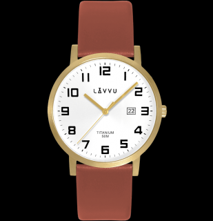 Pánské hodinky LAVVU TITANIUM LYNGDAL Gold LWM0212