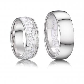 Stříbrné snubní prsteny - 037 925AG - Rhett a Scarlett