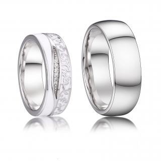 Stříbrné snubní prsteny - 039 925AG - Ron a Hermiona