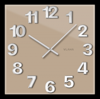 VLAHA GLASSICO Skleněné béžové hodiny vyrobené v Čechách VCT1102