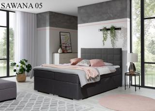 Čalouněná postel ALICE Boxsprings 160 x 200 cm Provedení: Sawana 05
