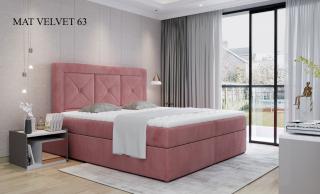 Čalouněná postel IDRIS Boxsprings 140 x 200 cm Provedení: Mat Velvet 63