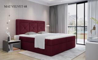 Čalouněná postel IDRIS Boxsprings 140 x 200 cm Provedení: Mat Velvet 68