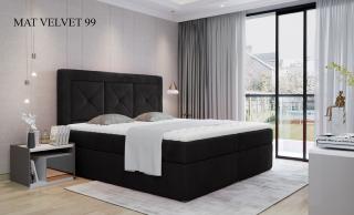 Čalouněná postel IDRIS Boxsprings 140 x 200 cm Provedení: Mat Velvet 99