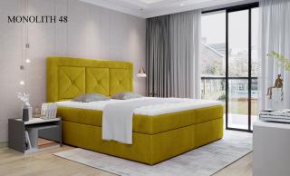 Čalouněná postel IDRIS Boxsprings 140 x 200 cm Provedení: Monolith 48