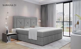 Čalouněná postel IDRIS Boxsprings 140 x 200 cm Provedení: Sawana 21