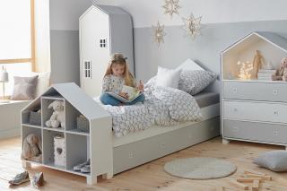 Dětská postel MIRUM bílá šedá