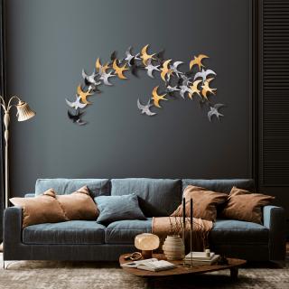 Kovová nástěnná dekorace BIRDS