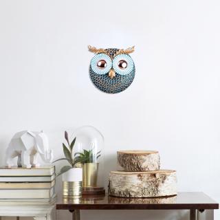 Kovová nástěnná dekorace OWL měď