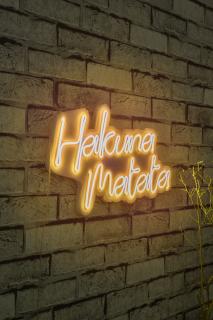 Nástěnná dekorace s LED osvětlením HAKUNA MATATA žlutá