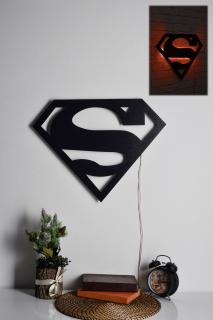 Nástěnná dekorace SUPERMAN s LED osvětlením červená