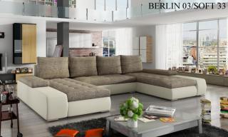 Rohová sedací souprava MARINO Provedení: Berlin 03 + Soft 033 beige