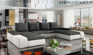 Rohová sedací souprava MARINO Provedení: Sawana 05 + Soft 017 white