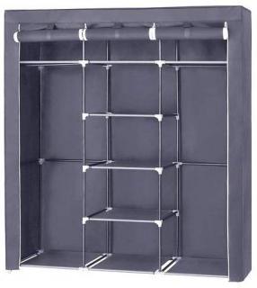 Šatní skříň, látková, šedá, 150x175 cm