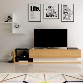 Televizní stěna LIZA bílá teak