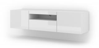 Televizní stolek AURA 150 cm univerzální bílý lesk / bílý mat