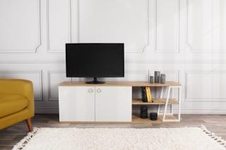 Televizní stolek LARINA bílá dub