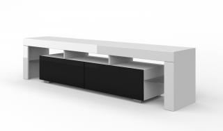 Televizní stolek  RTV 190 bílý mat, černý lesk