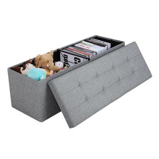 Úložný sedací box čalouněný skládací 110x38 cm šedý