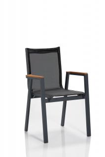 Zahradní židle set 6 ks OTTOWA šedá černá