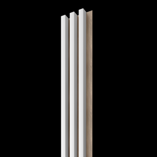 Dřevěná lamela LINEA 3 - bílá / dub 2750 x 176 x 40 mm cena za balení