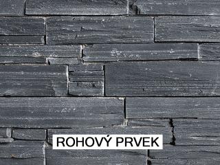 Přírodní kámen WALLSTONE N 3003 Black Slate na síťce rohový prvek