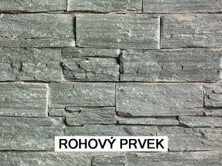 Rohový prvek přírodní kámen WALLSTONE Q006 Quartzite Green na síťce