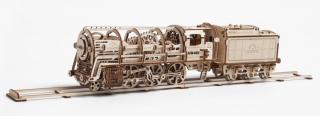 Ugears 3D mechanické puzzle Parní lokomotiva s vagónem 443 ks