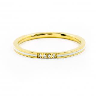 S3901 Jemný prsten s kamínky BÍLÝ GOLD Velikost: 5 (EU: 49 - 51)