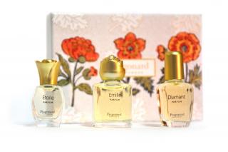 Kolekce 3 miniatur pravých parfémů, Fragonard,  5 + 5 + 6 ml