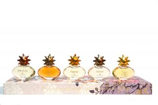 Kolekce 5 miniatur pravých parfémů ve tvaru  SOLEIL , Fragonard,  5x7 ml