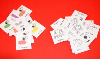 Komunikační karty druh: Barvy a hračky