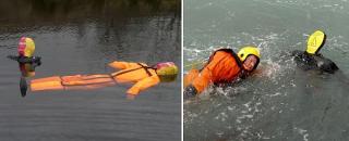 RUTH LEE cvičná figurína pro vodní záchrannou službu - netopí se černý overal Netopí se oranžový overal-velikost: VODNÍ ZÁCHRANA - BATOLE PŘES PALUBU…